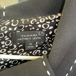 Chic Black Dress with Polka Dot Trim